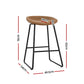 Stool Haven 2 x PU Leather Metal - Brown