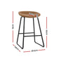 Stool Haven 4x Bar Stools Kitchen Dining Chairs Counter Stool PU Leather Metal Brown