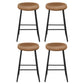 Stool Haven 4x Bar Stools Kitchen Dining Chairs Counter Stool PU Leather Metal Brown