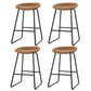 Stool Haven 4x Bar Stools Kitchen Dining Chairs Counter Stool PU Leather Metal Brown