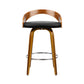 Stool Haven Set of 2 Walnut Wood Bar Stools - Black and Brown
