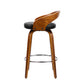 Stool Haven Set of 2 Walnut Wood Bar Stools - Black and Brown