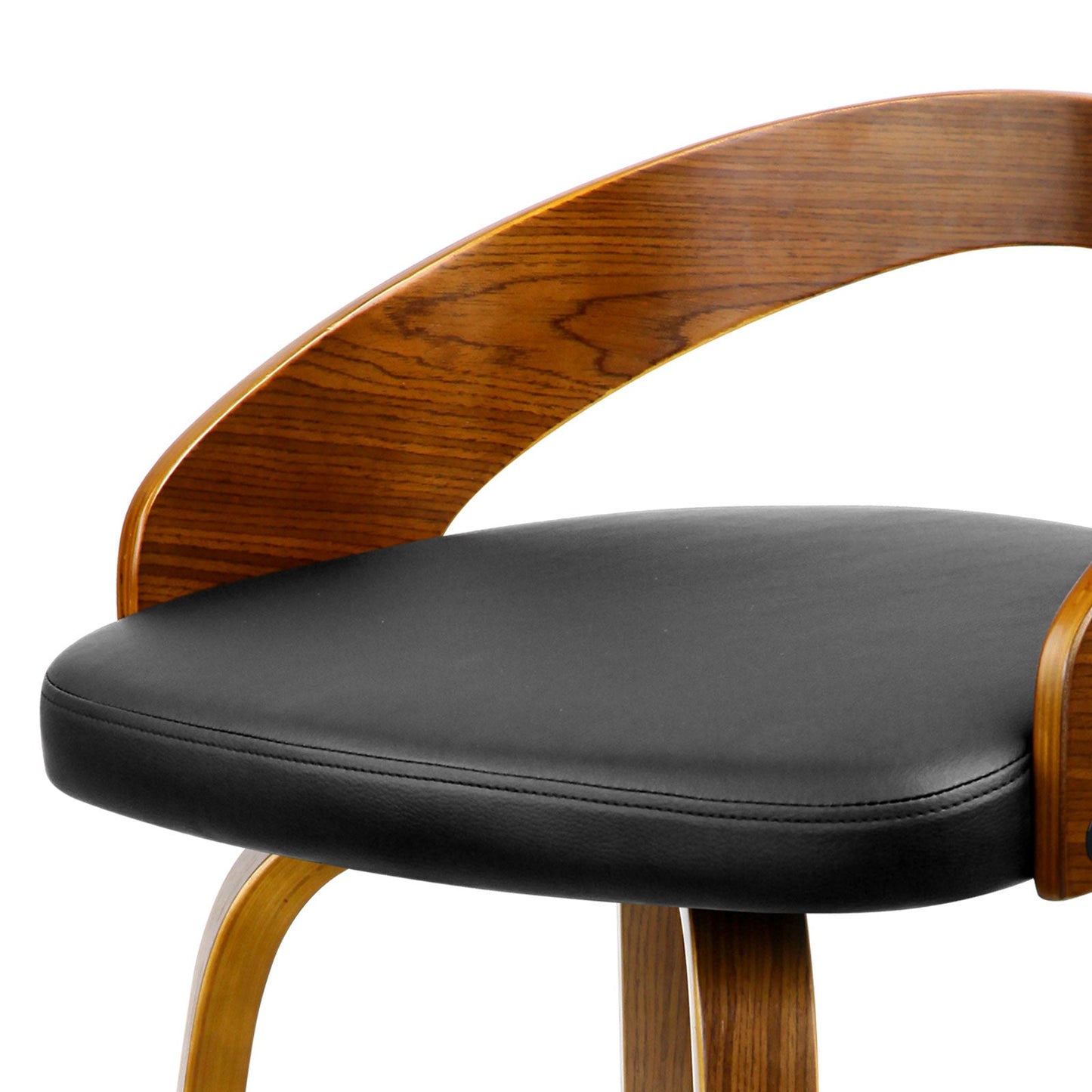 Stool Haven Set of 2 Walnut Wood Bar Stools - Black and Brown