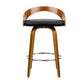 Stool Haven Set of 4 Walnut Wood Bar Stools - Black and Brown