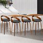 Stool Haven Set of 4 Walnut Wood Bar Stools - Black and Brown