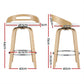 Stool Haven Set of 2 Bar Stools Swivel Leather Metal Plywood - White
