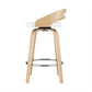 Stool Haven Set of 2 Bar Stools Swivel Leather Metal Plywood - White