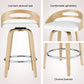 Stool Haven Set of 2 Bar Stools Swivel Leather Metal Plywood - White