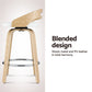 Stool Haven Set of 2 Bar Stools Swivel Leather Metal Plywood - White
