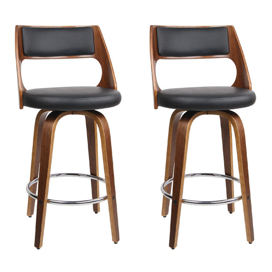 Stool Haven Set of 2 Wooden Bar Stools - Black