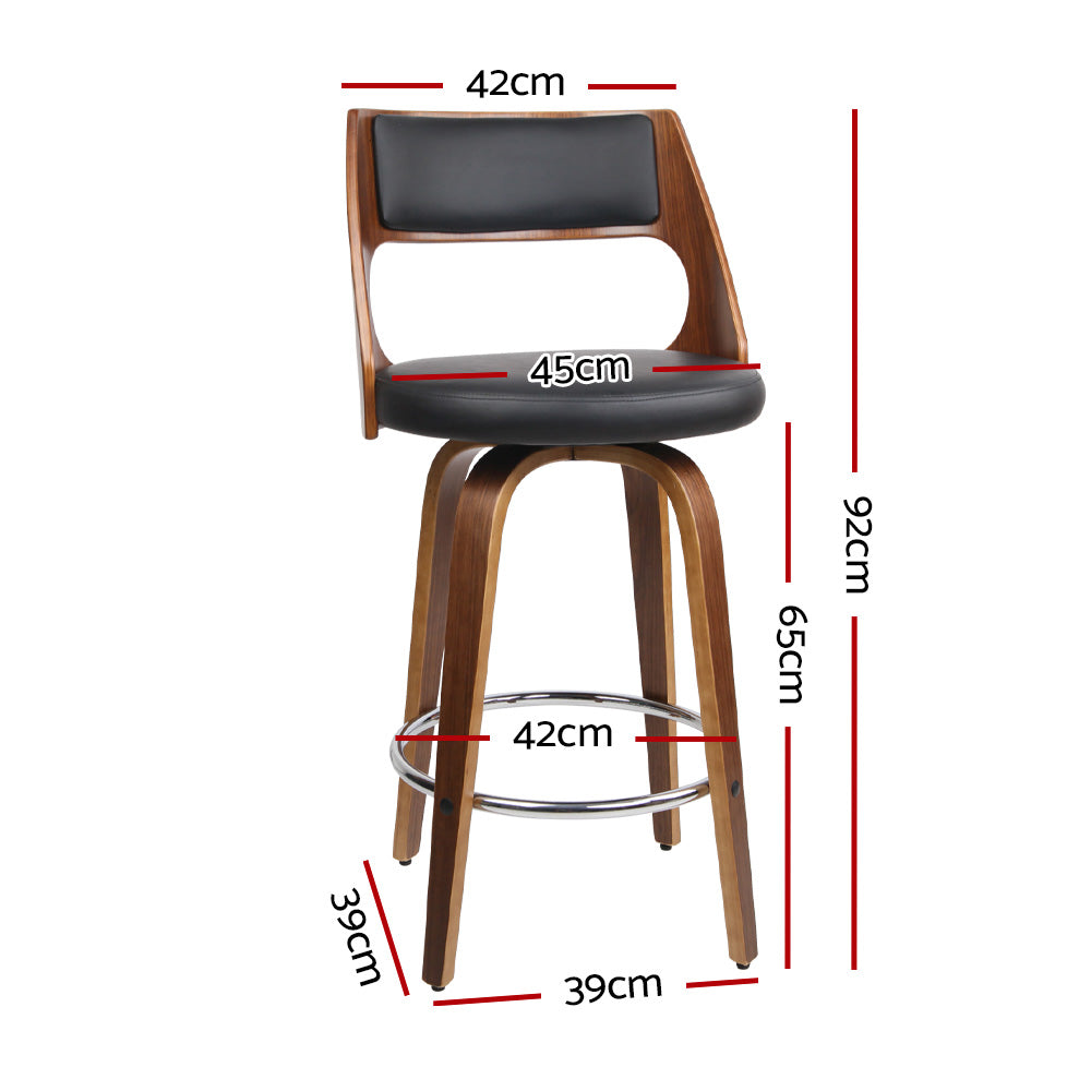 Stool Haven Set of 2 Wooden Bar Stools - Black