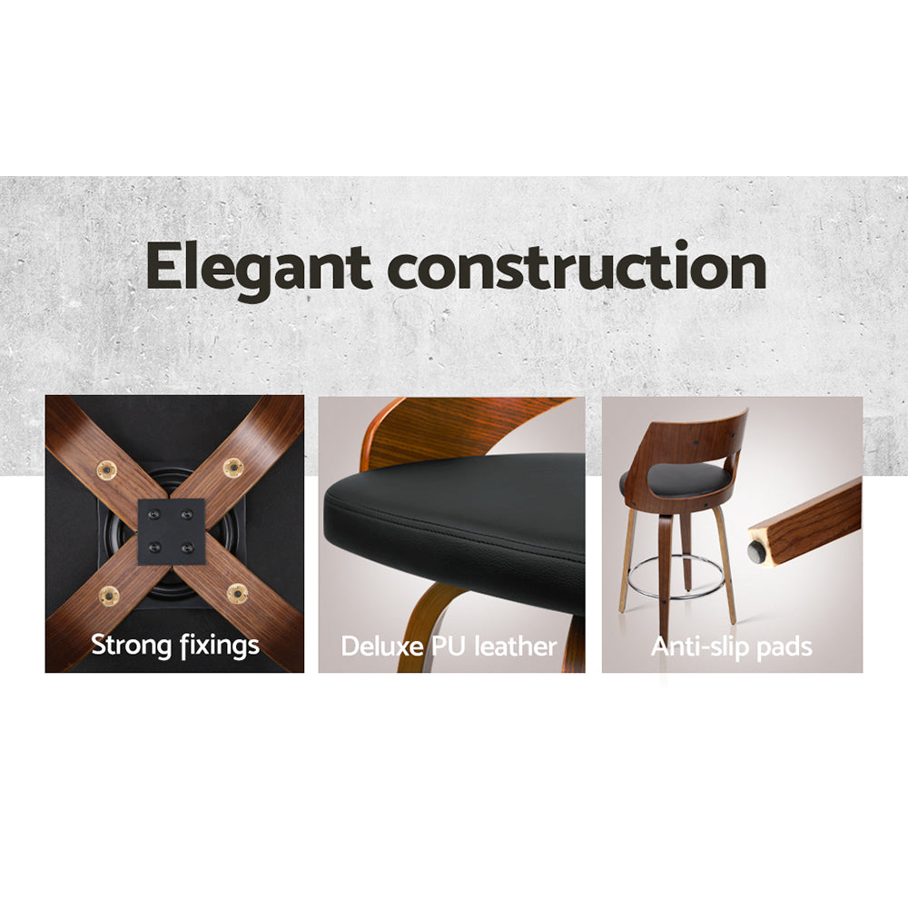 Stool Haven Set of 2 Wooden Bar Stools - Black