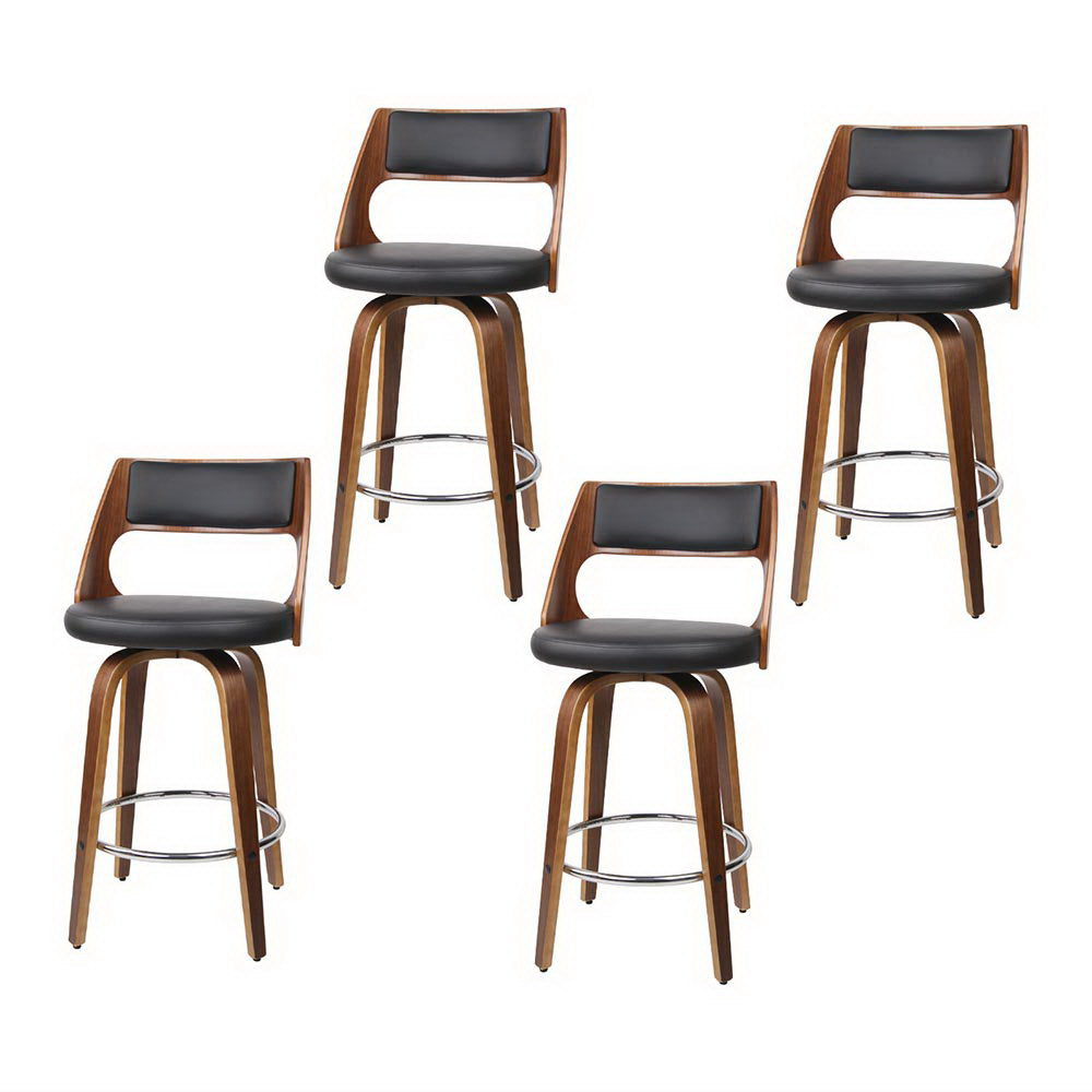 Stool Haven 4x Bar Stools Swivel Leather Chair 65cm