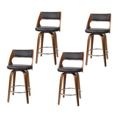 Stool Haven 4x Bar Stools Swivel Leather Chair 65cm