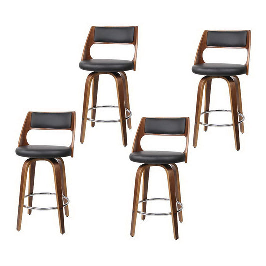 Stool Haven 4x Bar Stools Swivel Leather Chair 65cm