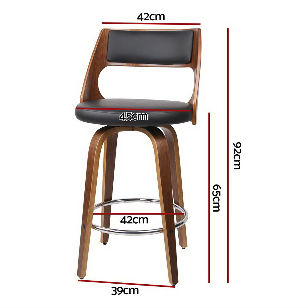 Stool Haven 4x Bar Stools Swivel Leather Chair 65cm
