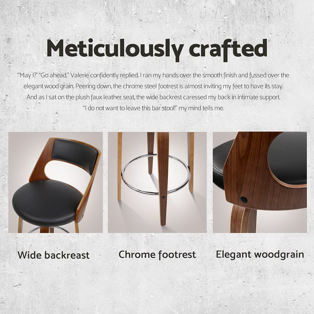 Stool Haven 4x Bar Stools Swivel Leather Chair 65cm