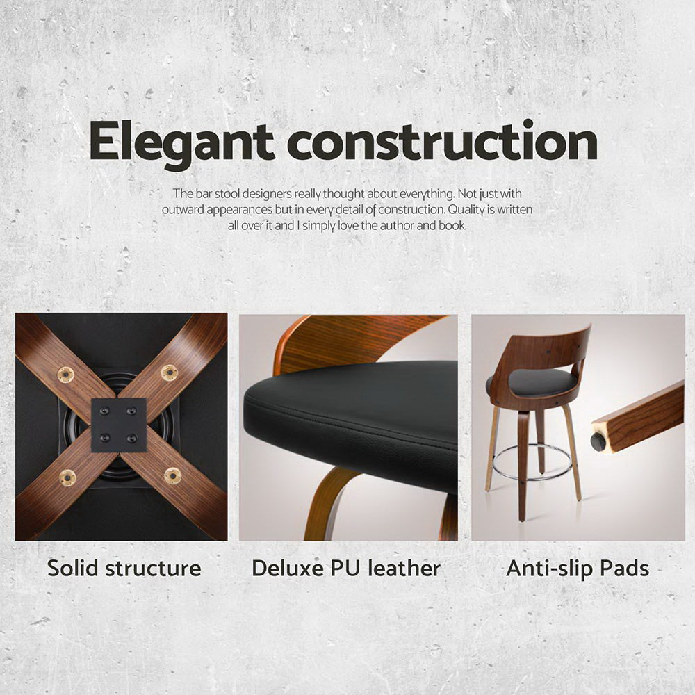 Stool Haven 4x Bar Stools Swivel Leather Chair 65cm