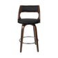 Stool Haven Set of 2 Wooden Bar Stools PU Leather - Black and Wood