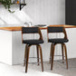 Stool Haven Set of 2 Wooden Bar Stools PU Leather - Black and Wood
