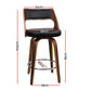 Stool Haven Set of 4 Wooden Bar Stools PU Leather - Black and Wood