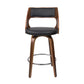 Stool Haven Set of 4 Wooden Bar Stools PU Leather - Black and Wood