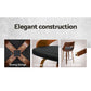 Stool Haven Set of 4 Wooden Bar Stools PU Leather - Black and Wood