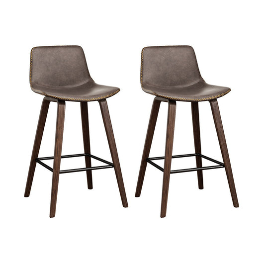 Stool Haven Bar Stools Kitchen Counter Barstools Leather Wooden Chairs x2