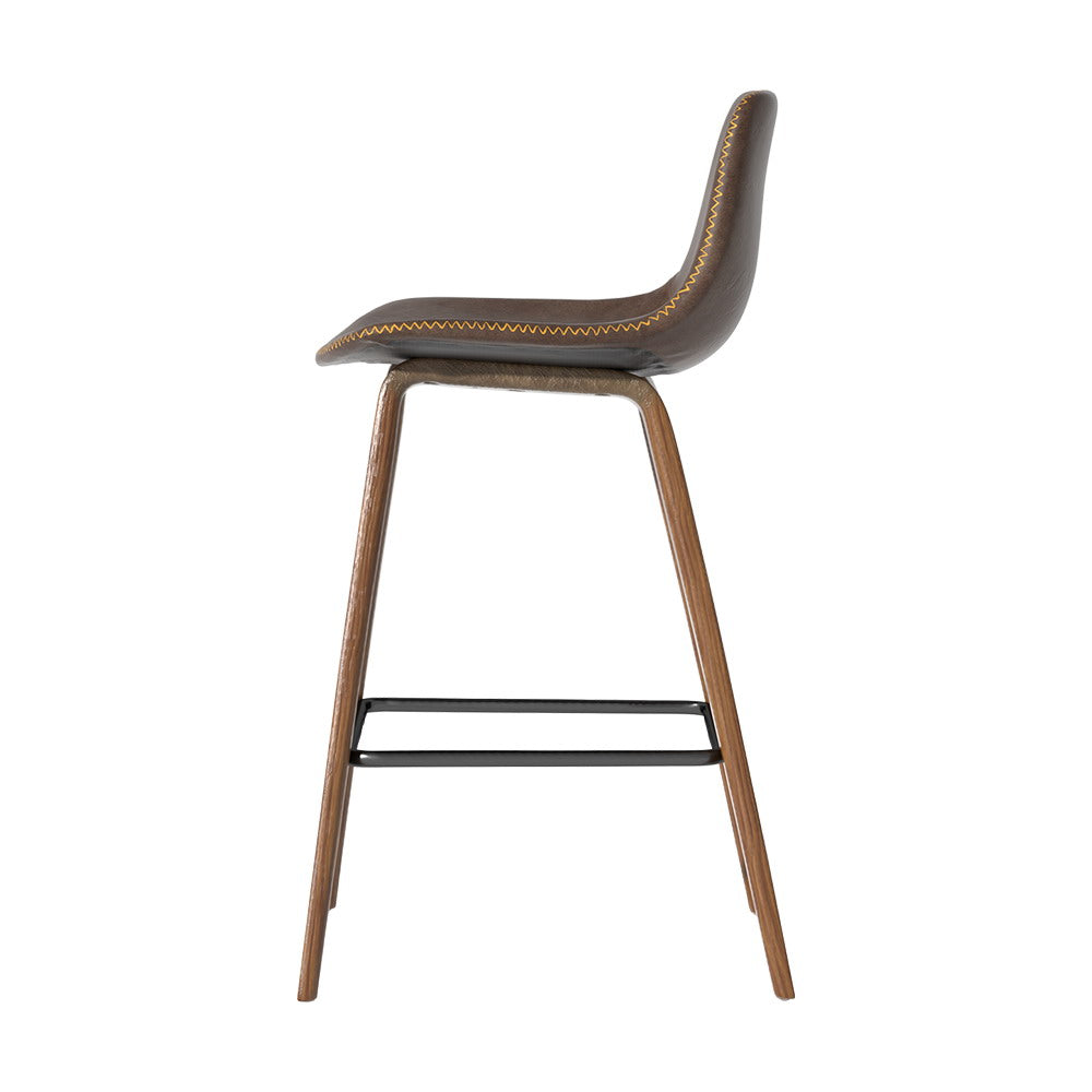 Stool Haven Bar Stools Kitchen Counter Barstools Leather Wooden Chairs x2