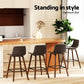 Stool Haven 4x Bar Stools Vintage Leather Wooden