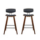 Stool Haven Set of 2 PU Leather Circular Footrest Bar Stools - Black