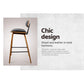 Stool Haven Set of 2 PU Leather Circular Footrest Bar Stools - Black