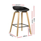 Stool Haven Set of 2 Wooden Square Footrest Bar Stools - Black