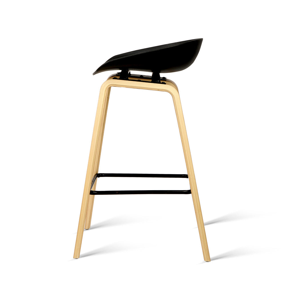 4x Stool Haven Bar Stools Kitchen Counter Stool Dining Chairs Wooden Black