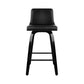 Stool Haven Set of 2 Wooden PU Leather Bar Stool - Black