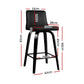 Stool Haven Set of 4 Wooden PU Leather Bar Stool - Black