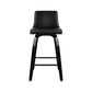 Stool Haven Set of 4 Wooden PU Leather Bar Stool - Black