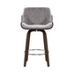 Stool Haven Velvet Bar Stool Swivel - Grey and Wood