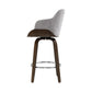 Stool Haven Velvet Bar Stool Swivel - Grey and Wood