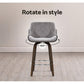Stool Haven Velvet Bar Stool Swivel - Grey and Wood