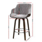 Stool Haven 2 x Bar Stools Swivel Velvet Padded Wooden - Grey