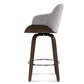 Stool Haven 2 x Bar Stools Swivel Velvet Padded Wooden - Grey