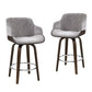 Stool Haven 4 x Bar Stools Swivel Velvet Padded Wooden - Grey