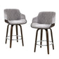 Stool Haven 4 x Bar Stools Swivel Velvet Padded Wooden - Grey