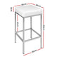 Stool Haven Set of 2 PU Leather Backless Bar Stools - White and Chrome