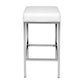 Stool Haven Set of 2 PU Leather Backless Bar Stools - White and Chrome