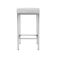 Stool Haven Set of 2 PU Leather Backless Bar Stools - White and Chrome