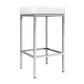 Stool Haven Set of 2 PU Leather Backless Bar Stools - White and Chrome