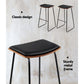 Stool Haven Set of 2 Backless PU Leather Bar Stools - Black and Wood