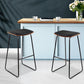 Stool Haven Set of 2 Backless PU Leather Bar Stools - Black and Wood